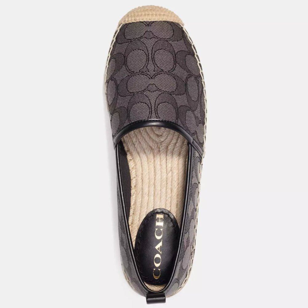 NIB - COACH Codi Espadrille In Signature Jacquard -  Black - size 5 US - Picture 3 of 14